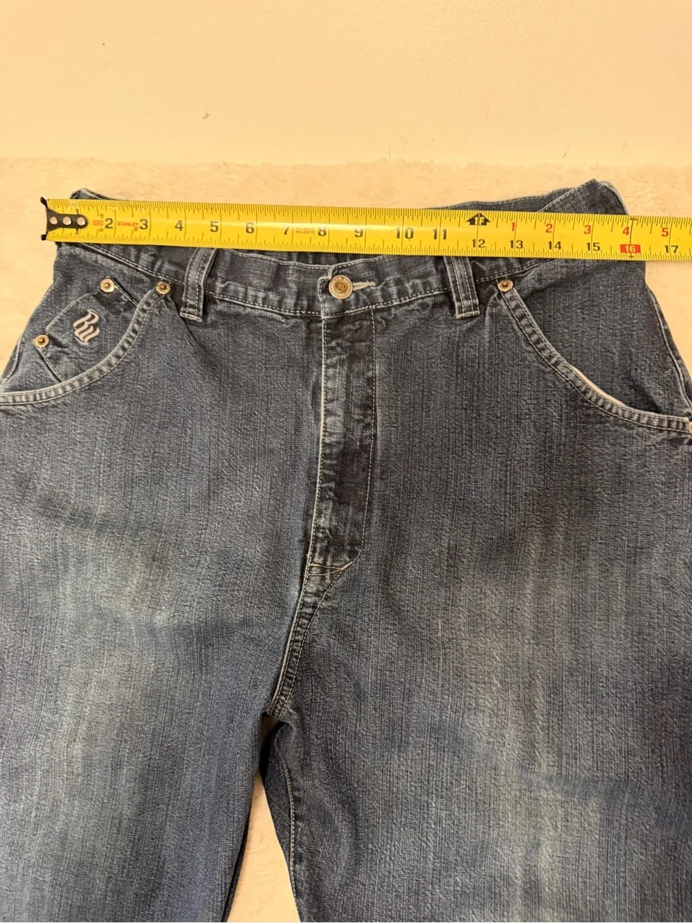 Vintage Rocawear Y2K Baggy Jeans Mens 32x30 Dark Wash Wide Leg Hip Hop Denim